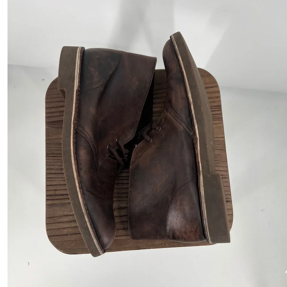 Clarks Bushacre 2 Chukka Boots Men's 13 Brown Leather Desert Boots Crepe Sole